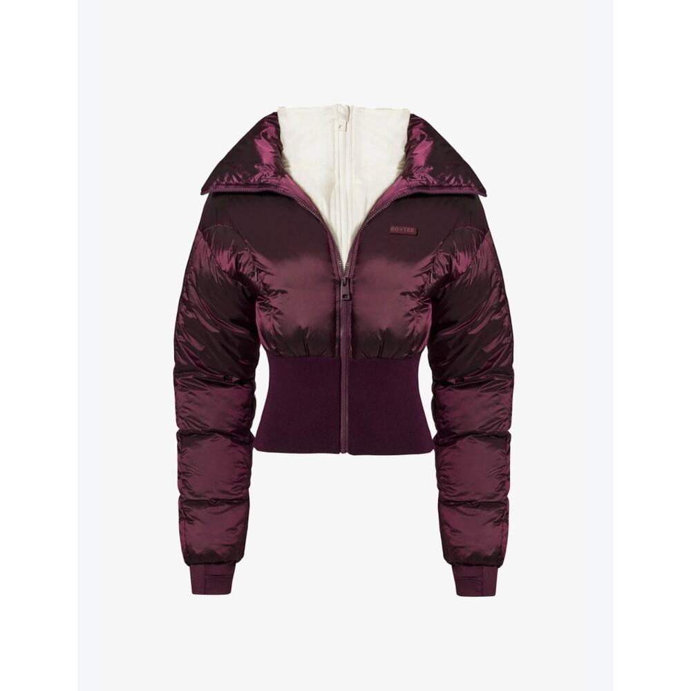 Bo+Tee Oh Polly Waterproof Layered Ski Jacket Puffer Burgundy Size M New - Picture 2 of 8
